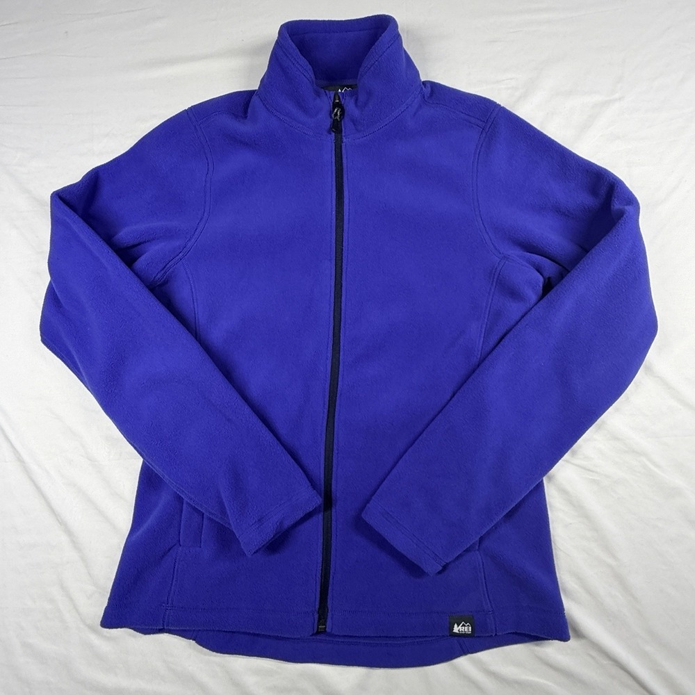 REI Co-Op Jacket Men's Small Royal Blue Solid Fleece Full Zip Lightweight